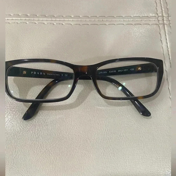 PRADA VPR05N 53*16 Women's Brown Frame Eyeglasses 2AU 135 - Picture 1 of 9